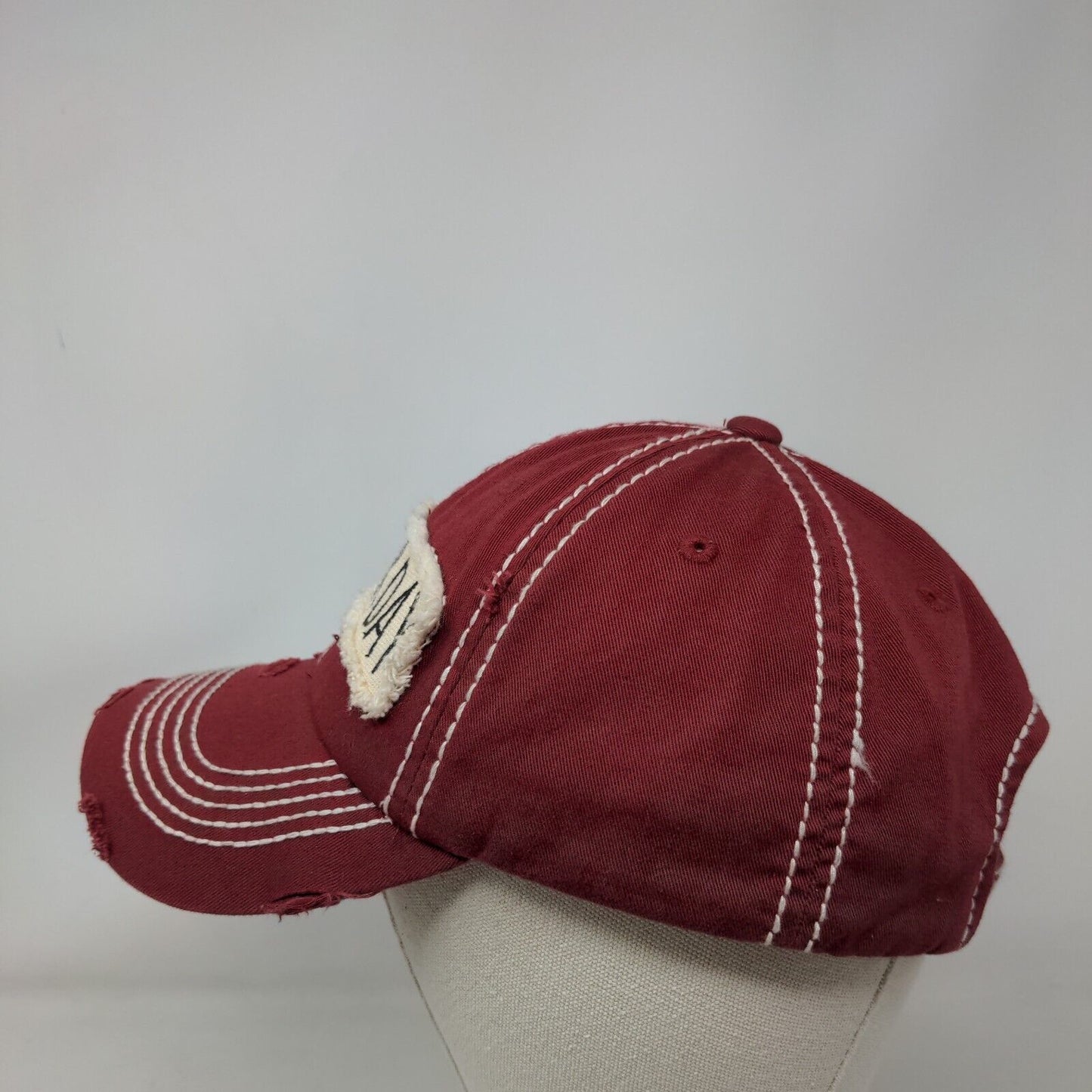 Bad Hair Day Strapback Hat Red One Size Distressed KB ETHOS Vintage