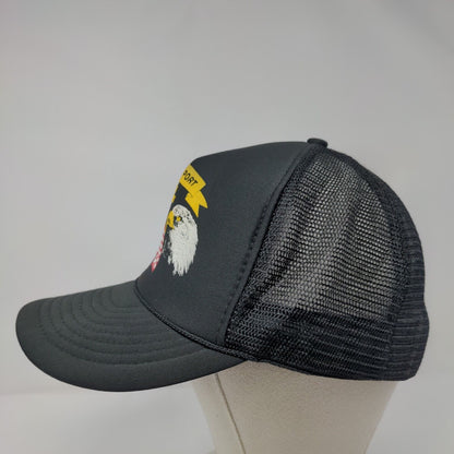 We Support Old Glory Snapback Rope Trucker Hat Black OSFA Mesh Back