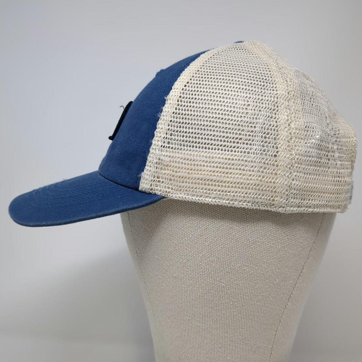 Life is Good Trucker Hat Blue One Size Beach Chair Sun Patch Snapback Mesh Cap
