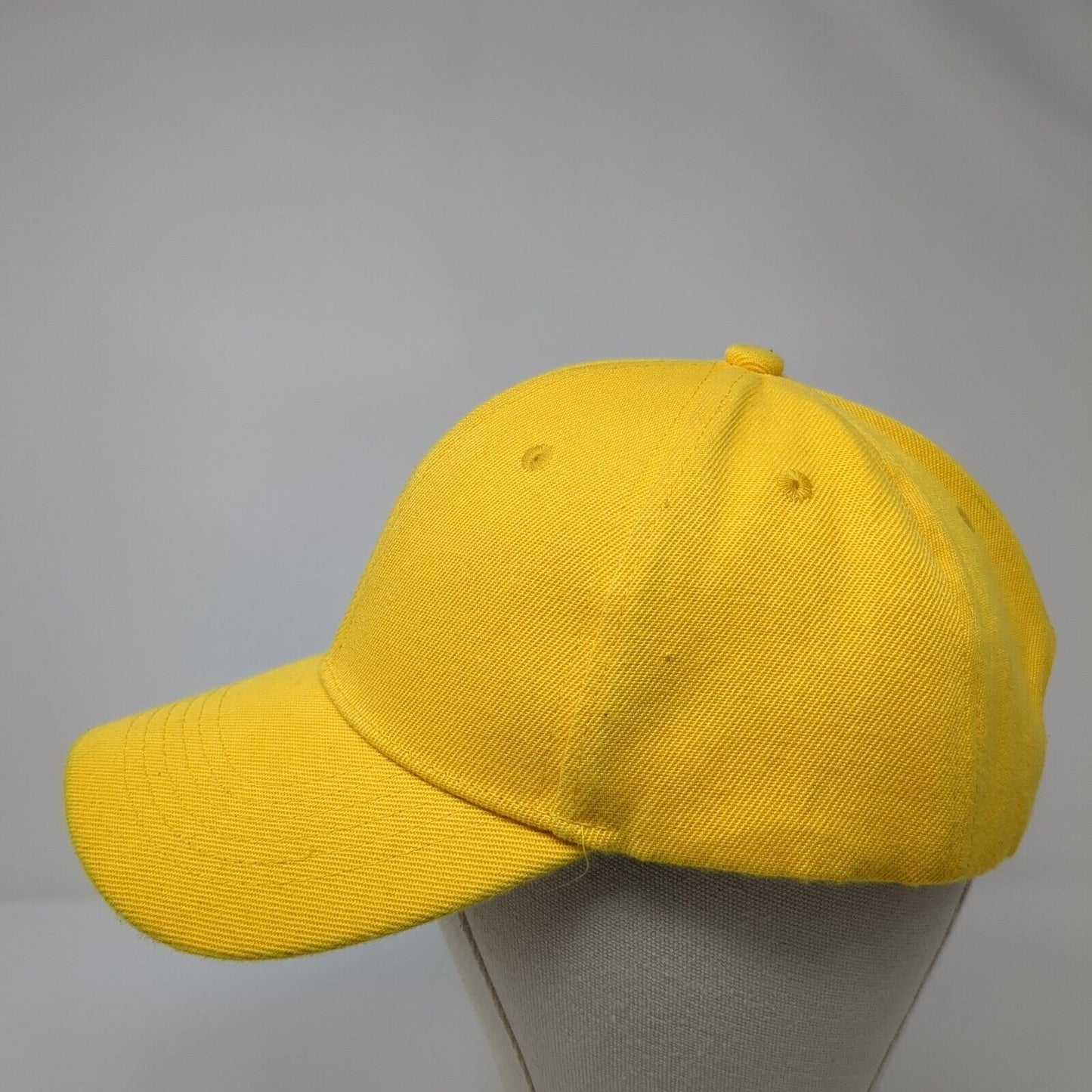 Unbranded Strapback Hat Yellow One Size Adjustable Solid 6 Panel Blank