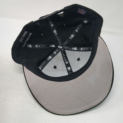 New Era NFL Las Vegas Raiders Snapback Hat Black One Size Flat Brim Gray 9FIFTY