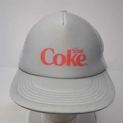 Diet Coke Snapback Mesh Back Trucker Hat Gray One Size Solid Adjustable