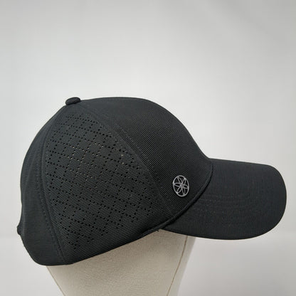 Gaiam Strapback Hat Black One Size Laser Cut Adjustable Solid 6 Panel