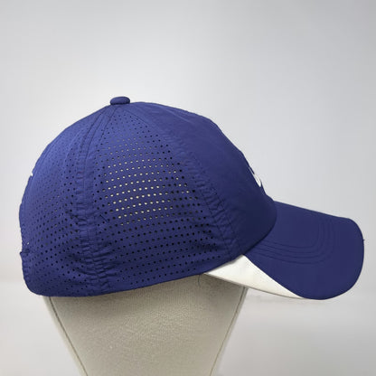 Nike Baseball Cap Blue One Size Swoosh Perforated Mesh Adjustable Golf hat