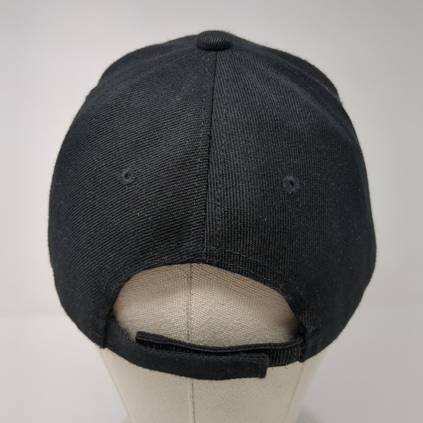 Unbranded Strapback Hat Black One Size 6 Panel Adjustable Blank Solid