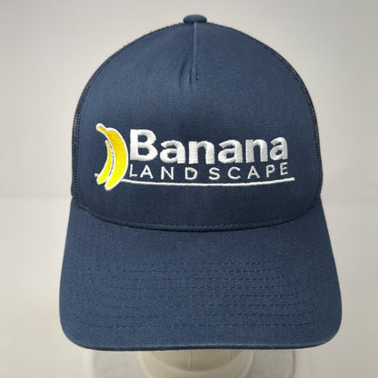 Banana Landscape Snapback Trucker Hat Blue OS Adjustable Mesh Back Yupoong