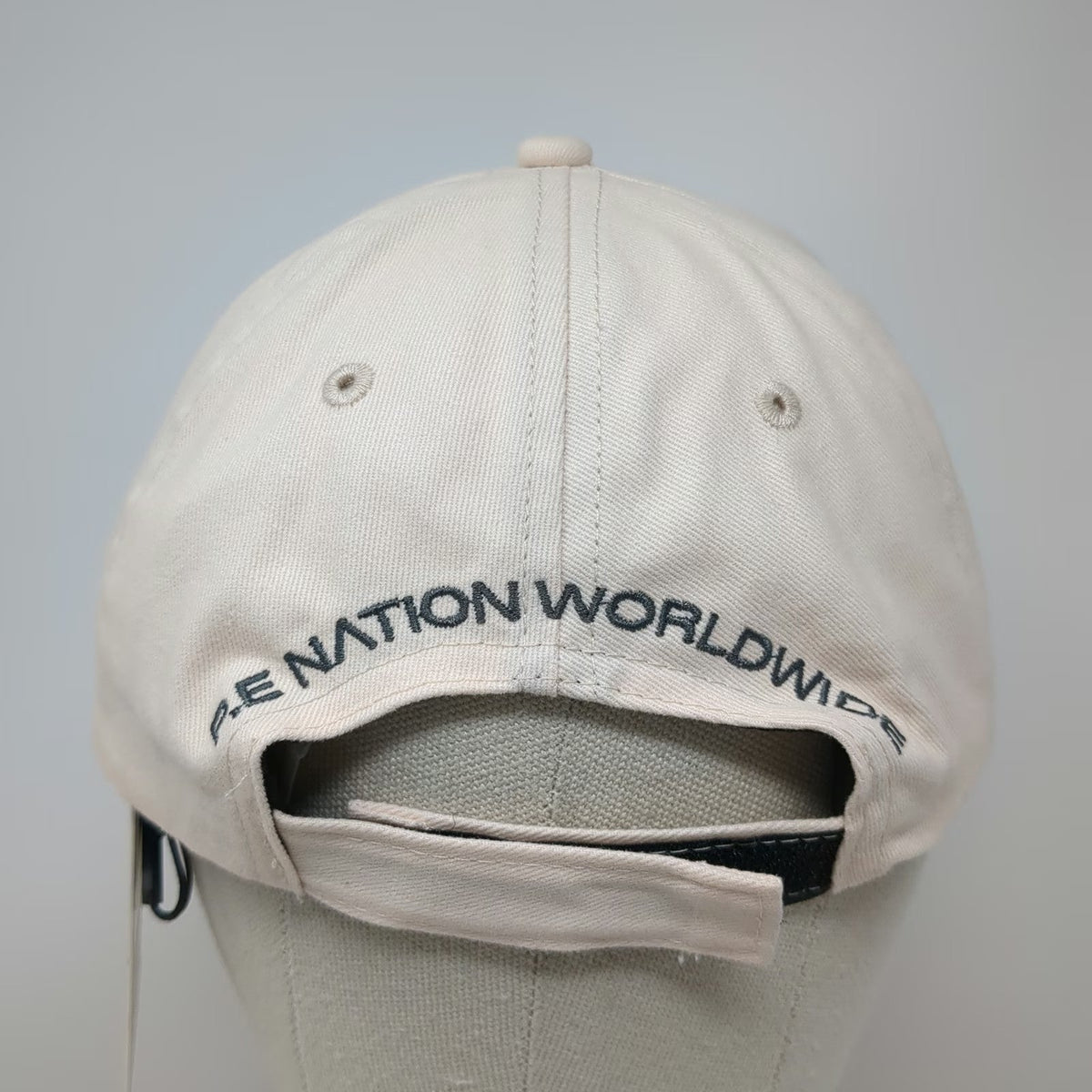 P.E Nation Baseball Cap Beige One Size Strapback Embroidered Worldwide Logo Hat