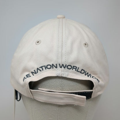 P.E Nation Baseball Cap Beige One Size Strapback Embroidered Worldwide Logo Hat