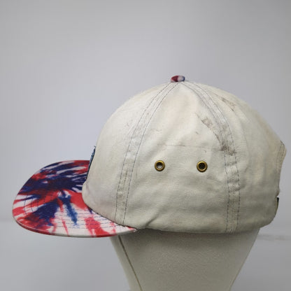 Benny Gold Baseball Cap Beige OSFM Tie-Dye Brim Slideback Flat Bill Patch Hat