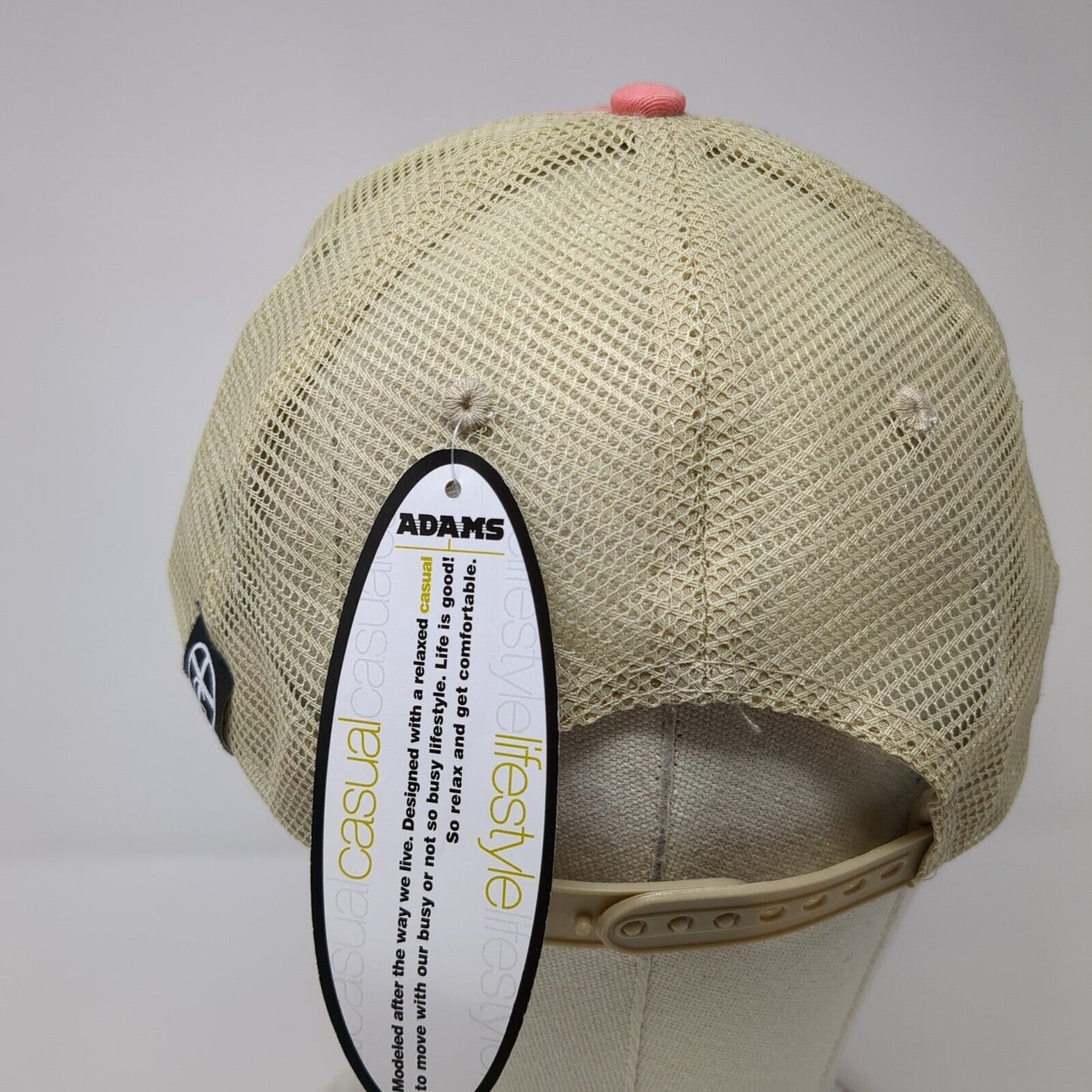 Crucifix Snapback Trucker Hat Pink OS Adjustable Mesh Back Distressed W/Tags