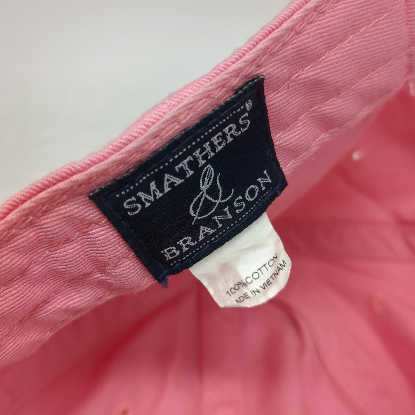 Smathers & Branson Baseball Cap Pink One Size 1965 Needlepoint Adjustable Hat