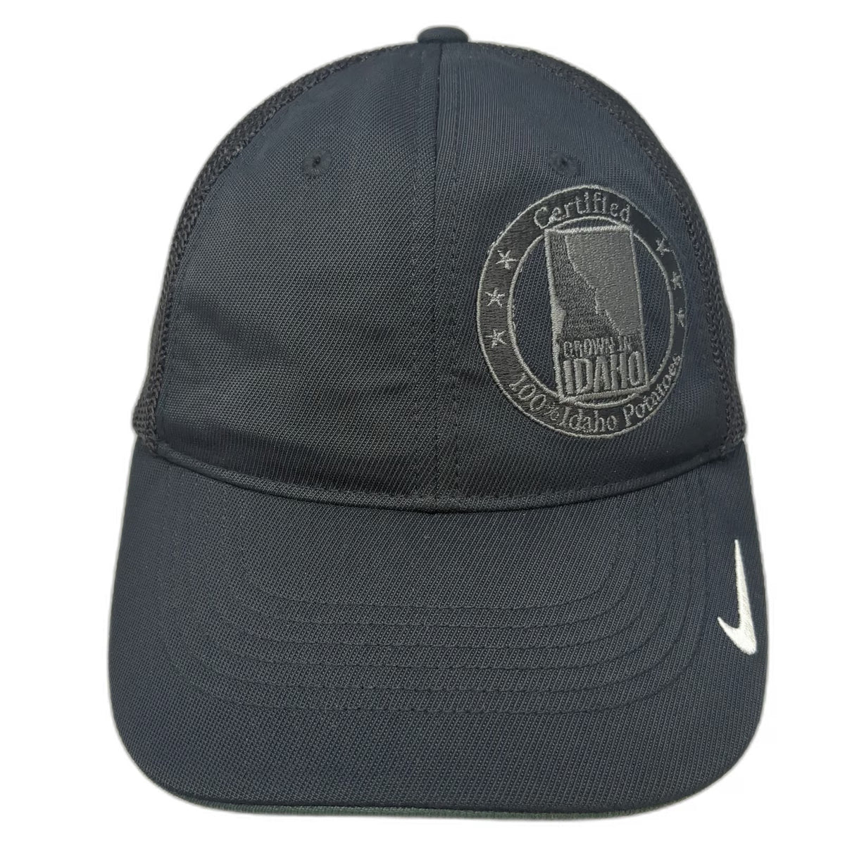 Nike Golf Baseball Cap Black M Idaho Potatoes Mesh Back Flexfit Hat Swoosh