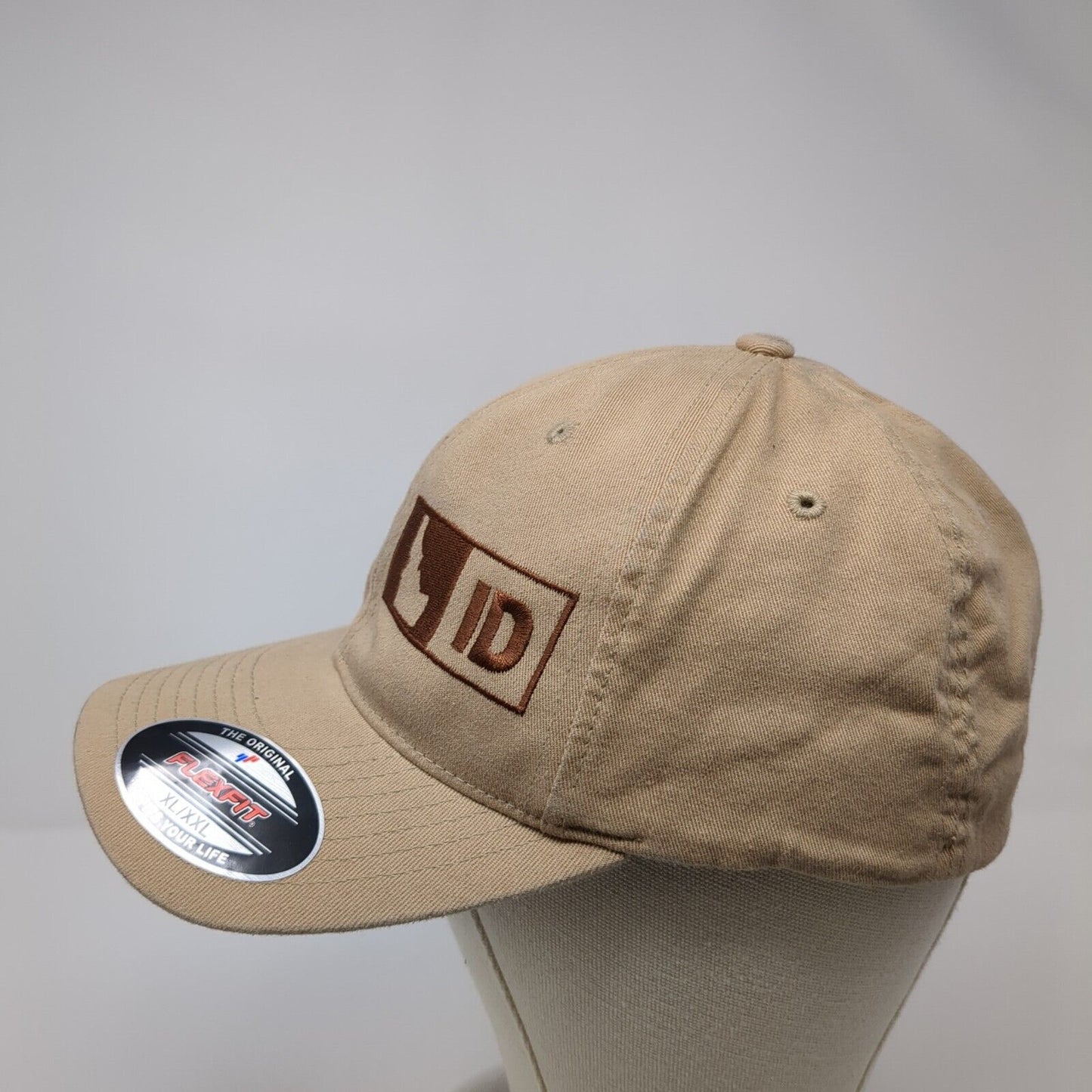 Idaho Fitted Hat Tan XL-XXL Solid Embroidered Stretch Flexfit Yupoong