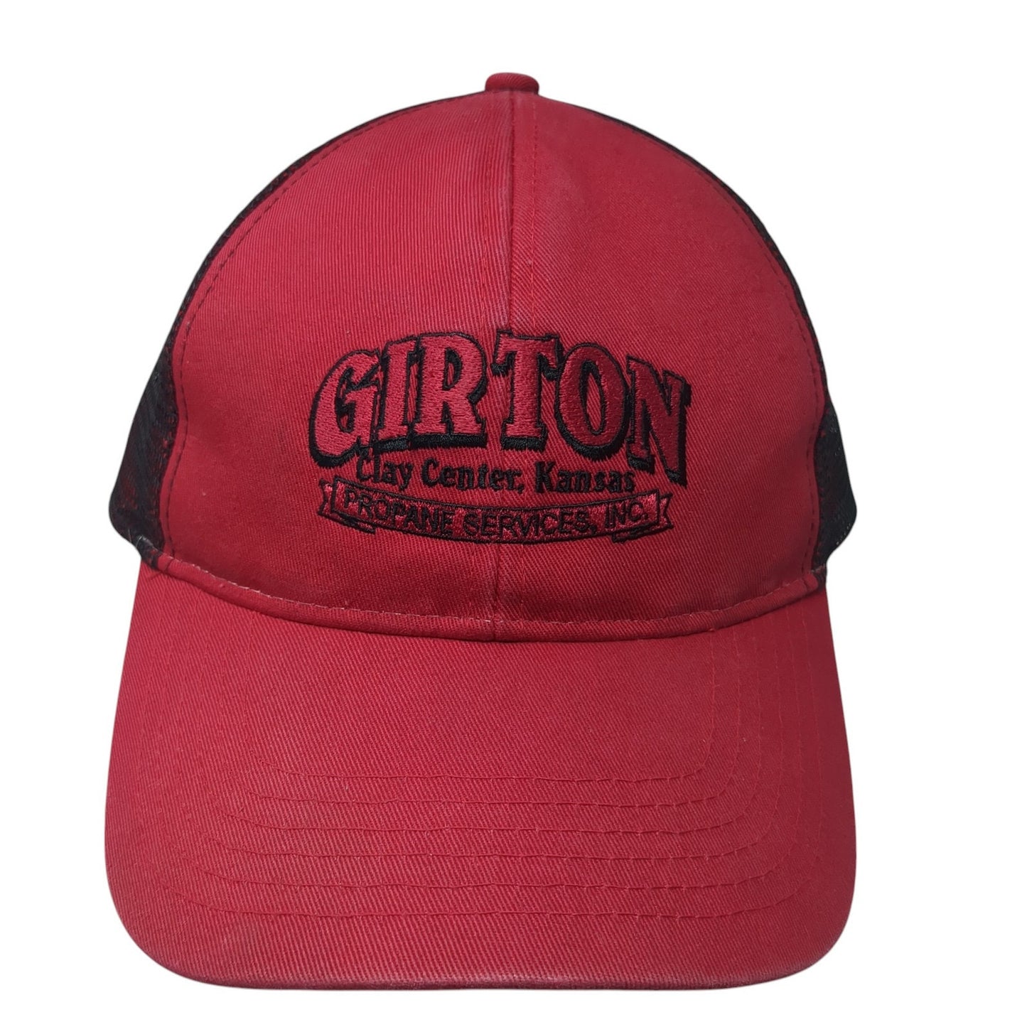 Girton Propane Services Snapback Trucker Hat Red One Size Mesh Back
