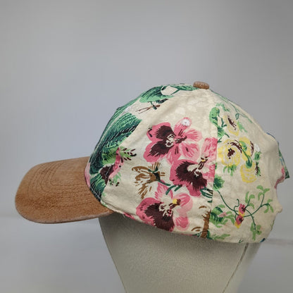 Hopeless Romantic Baseball Cap Hat One Size Beige Pink Green Brown Floral Strap