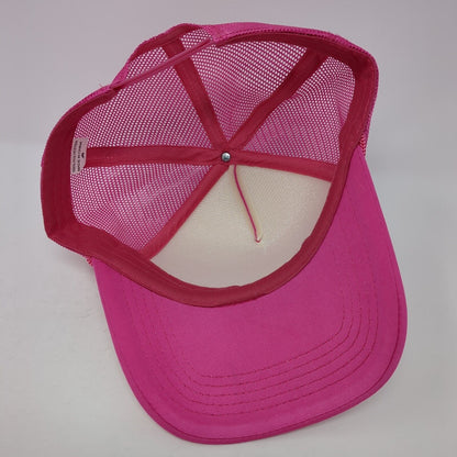 Bride Snapback Trucker Hat Pink One Size Adjustable Lightweight Mesh Back Rope