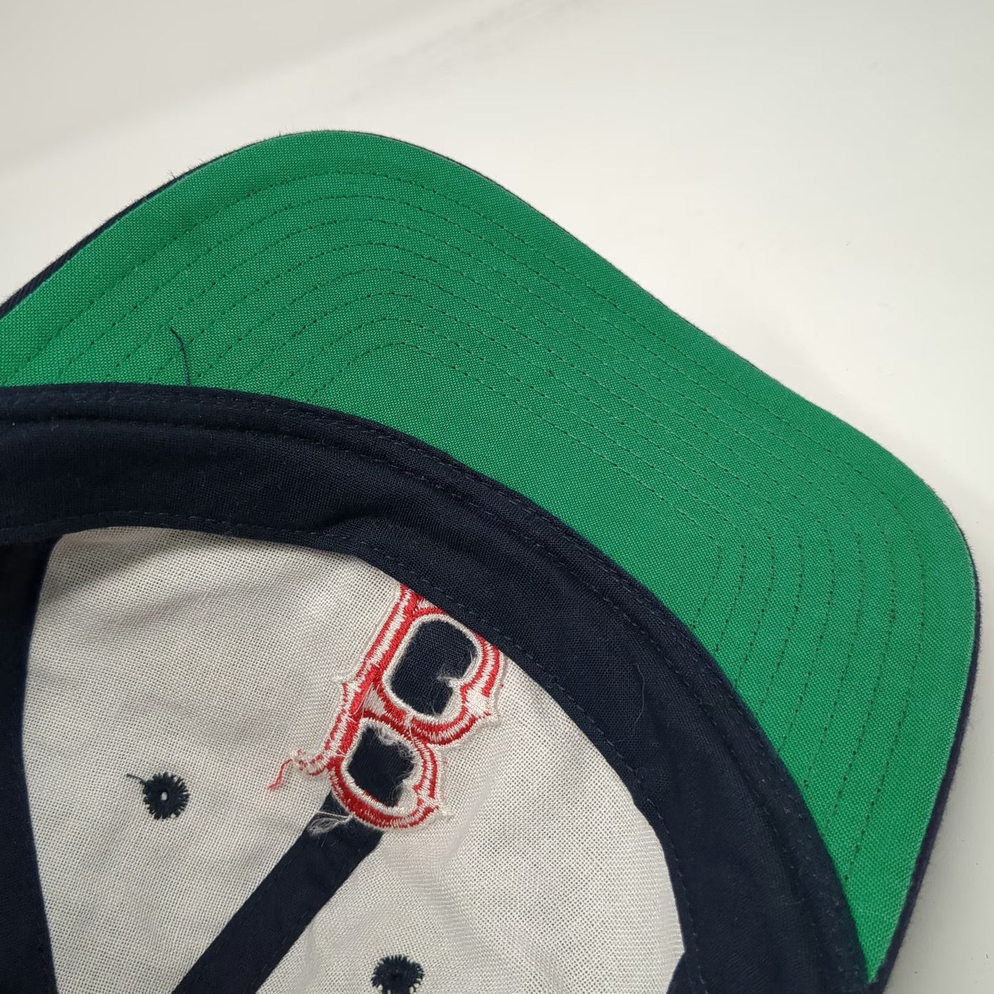 Boston Red Sox MLB Twins Enterprise Snapback Blue Hat One Size Green Underbrim