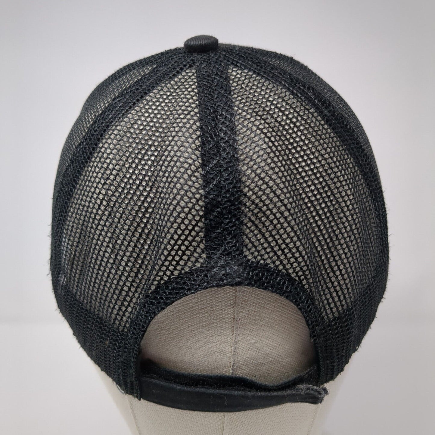 Unbranded Strapback Trucker Hat Black One Size Adjustable Mesh Back Blank