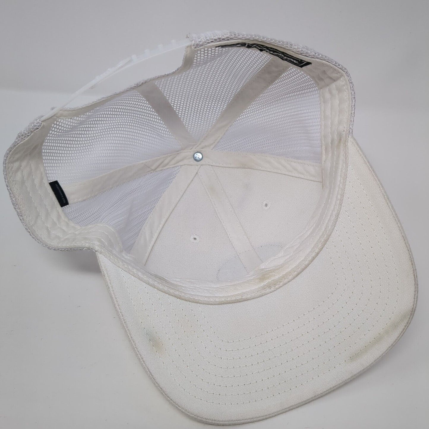 Golf 208 Strapback Hat White OS Adjustable Embroidered Mesh Back Richardson