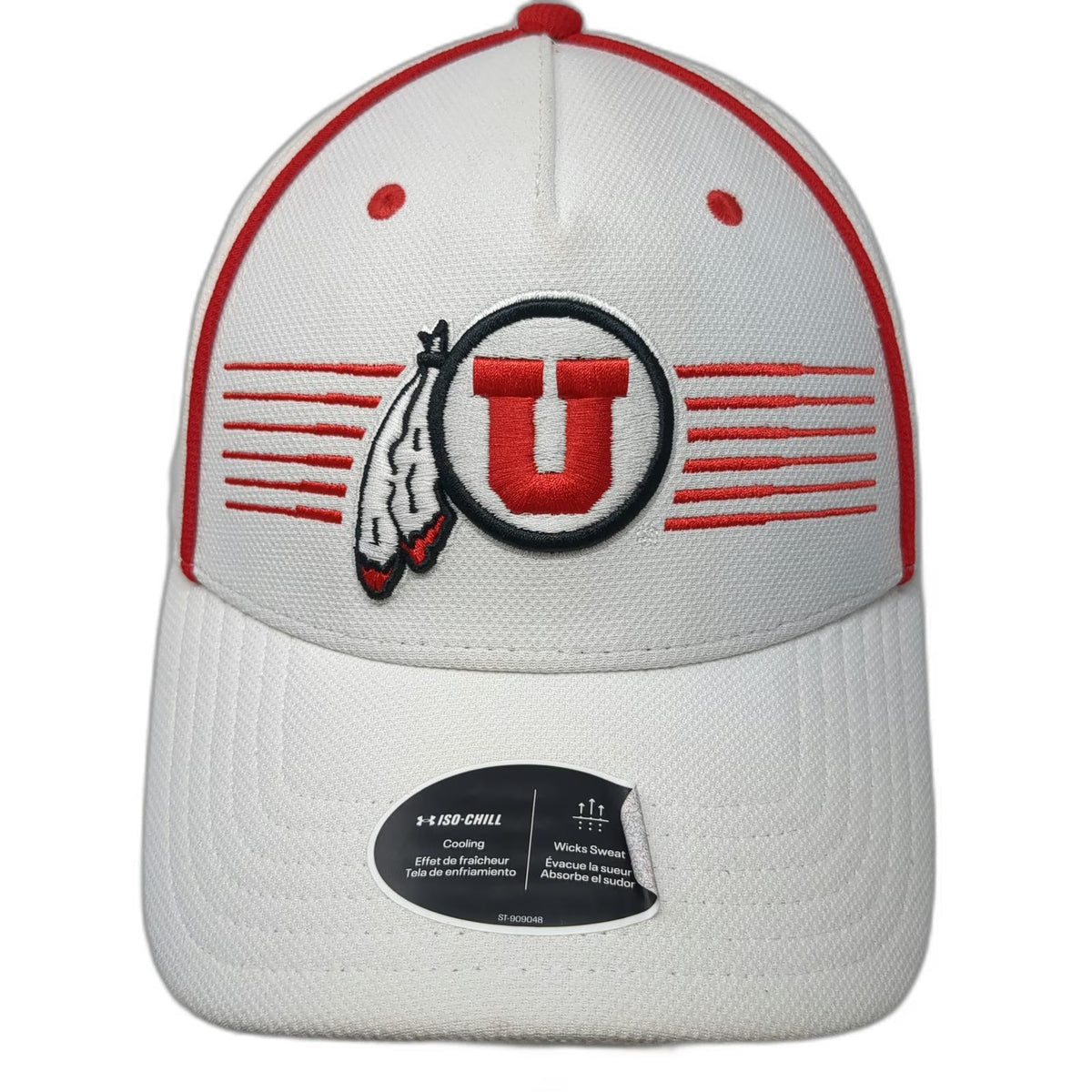 Under Armour Utah Utes NCAA 5 Panel White Hat One Size Strapback Iso-Chill