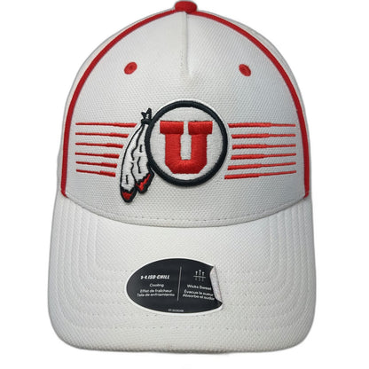 Under Armour Utah Utes NCAA 5 Panel White Hat One Size Strapback Iso-Chill