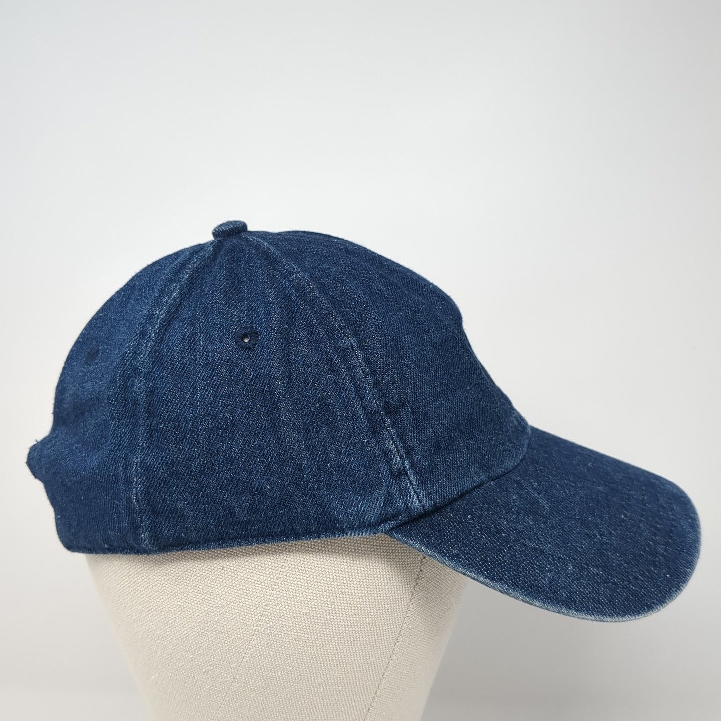 Unbranded Strapback Hat Blue One Size Adjustable Embroidered Logo Denim
