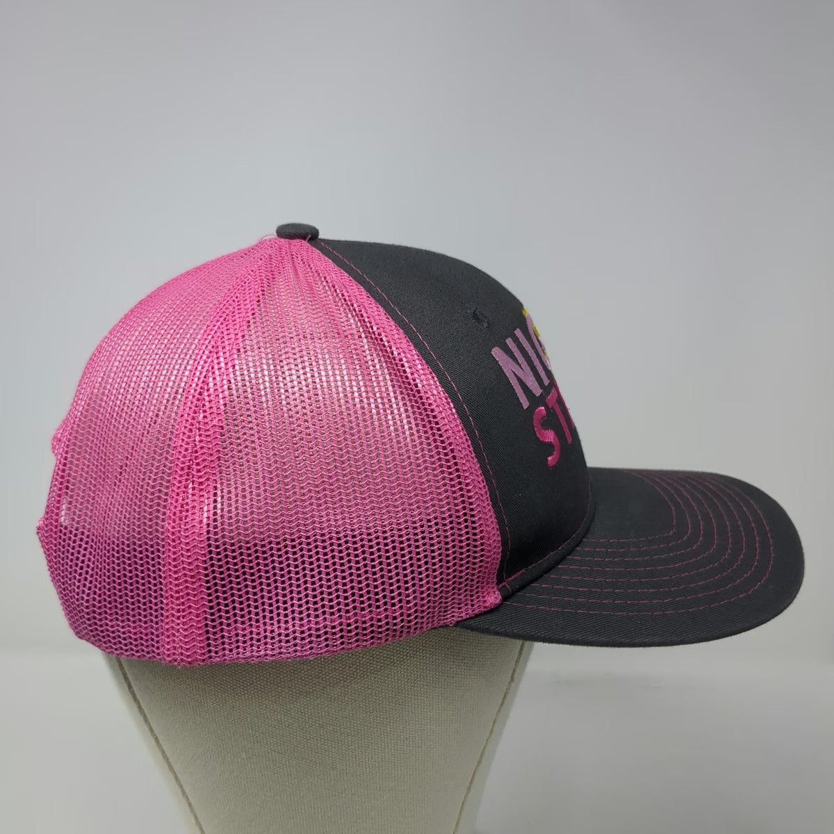Port Authority Trucker Hat Black Pink One Size Night Strike Lures Mesh Snapback