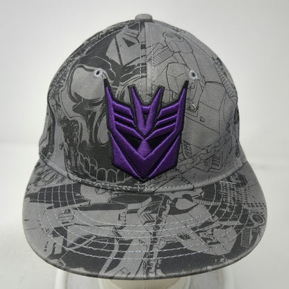 Transformers Decepticon Baseball Cap Gray One Size Purple All Over Print Hat