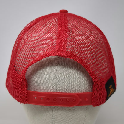 Otto Trucker Hat Red One Size Fort Desolation Goods Gatherings Mesh Snapback