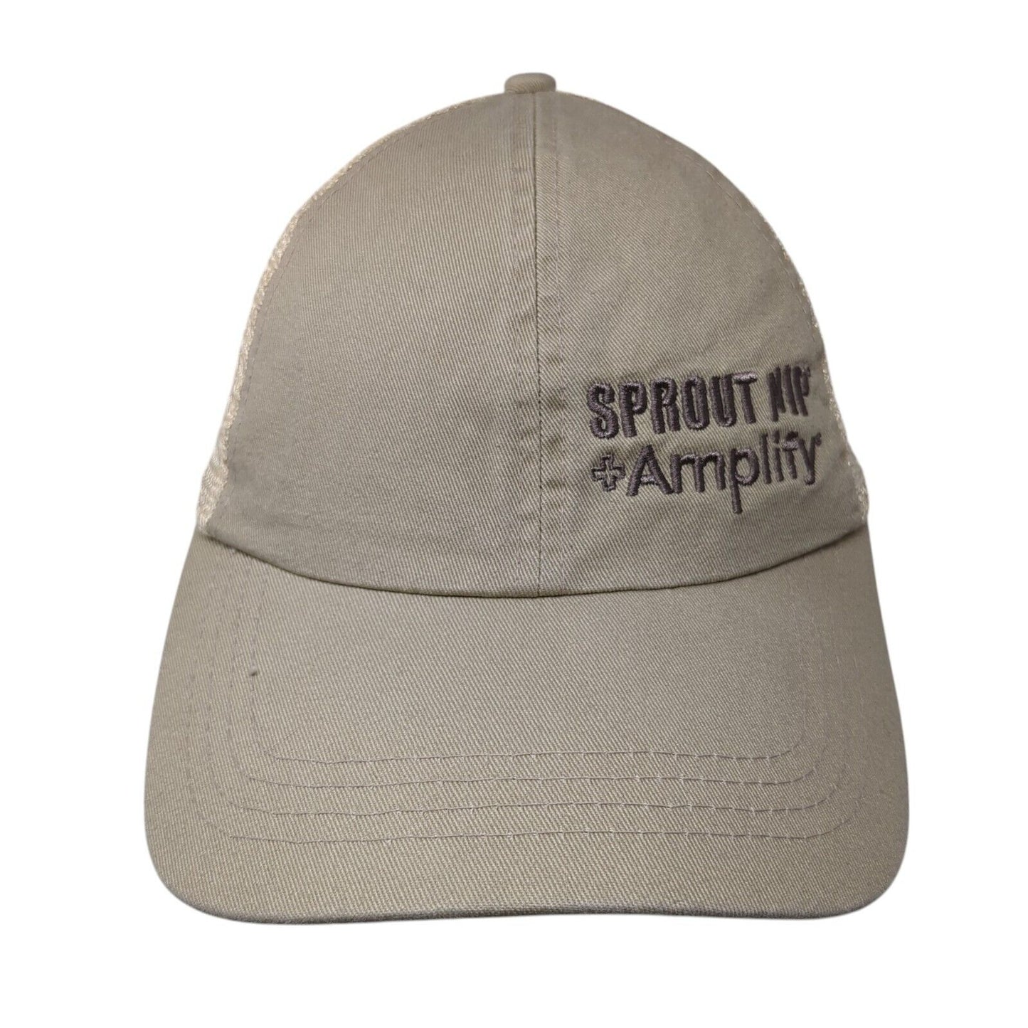 Sprout Nip Amplify Aceto Slideback Trucker Hat Tan OSFA Mesh Back