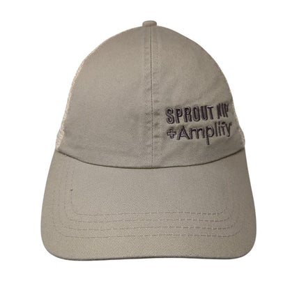 Sprout Nip Amplify Aceto Slideback Trucker Hat Tan OSFA Mesh Back
