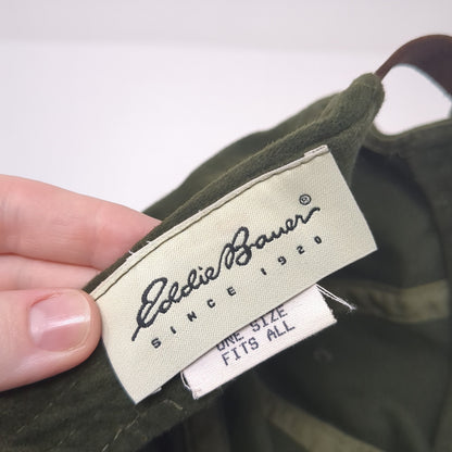 Eddie Bauer Slideback Hat Green One Size Adjustable Leather Strap
