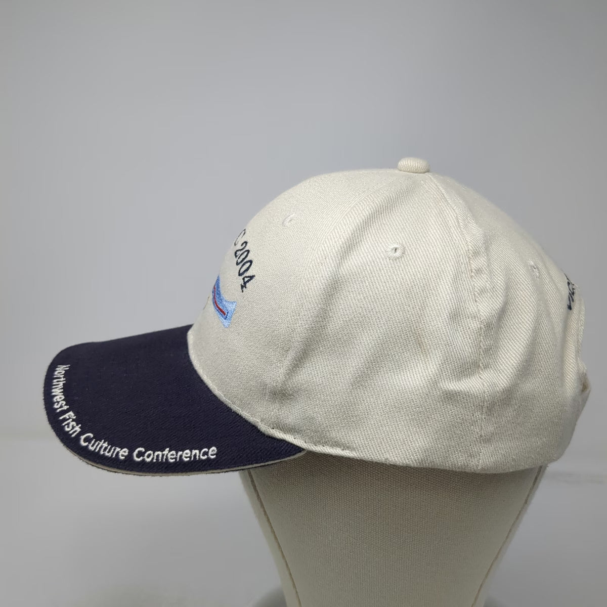 MC Design NWFCC 2004 Northwest Fish Culture Beige Blue Baseball Cap OS Flags