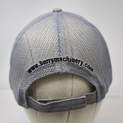 Crown Baseball Cap Gray Red White OSFM Mesh Back USA Flag Berry Machinery hat