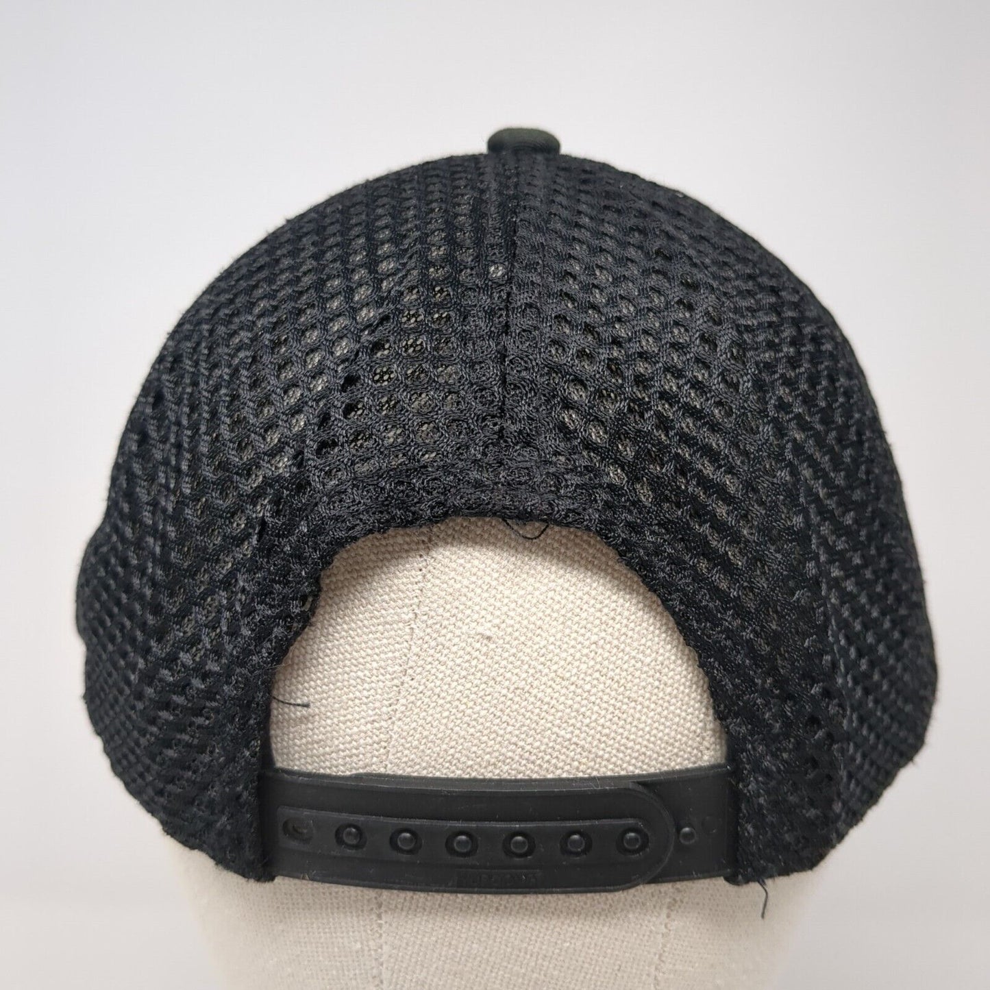 CAT Snapback Mesh Back Hat Black One Size Embroidered Logo Yupoong