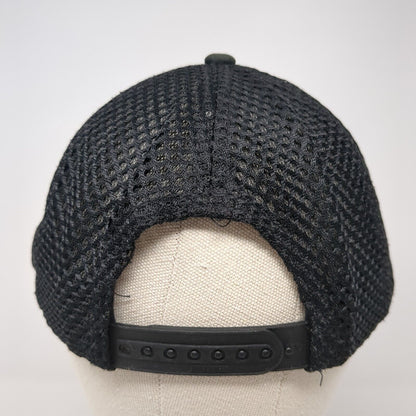 CAT Snapback Mesh Back Hat Black One Size Embroidered Logo Yupoong