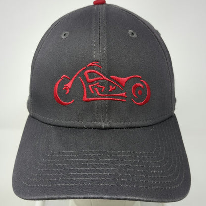 New Era Baseball Cap Gray L 39THIRTY Stretch Fit Motorcycle ProBuild Logo Hat