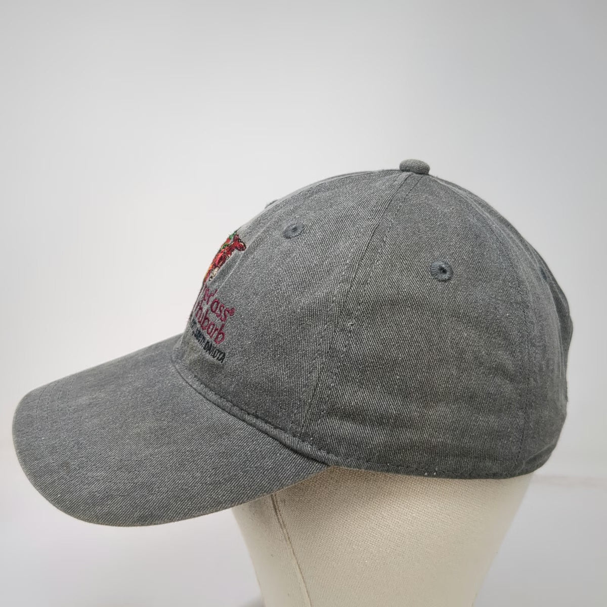 Authentic Pigment Gray Baseball Cap One Size Red Ass Rhubarb Hill City Logo Hat