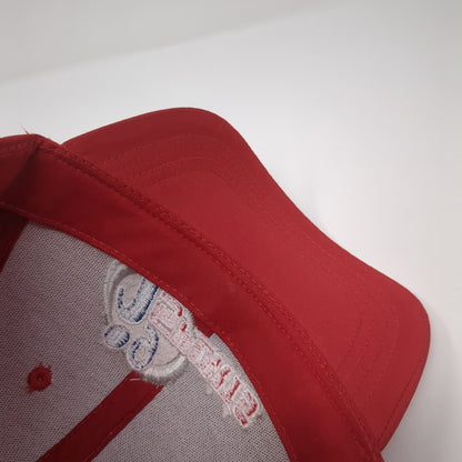 i9 Sports Strapback Hat Red One Size Adjustable Embroidered 6 Panel