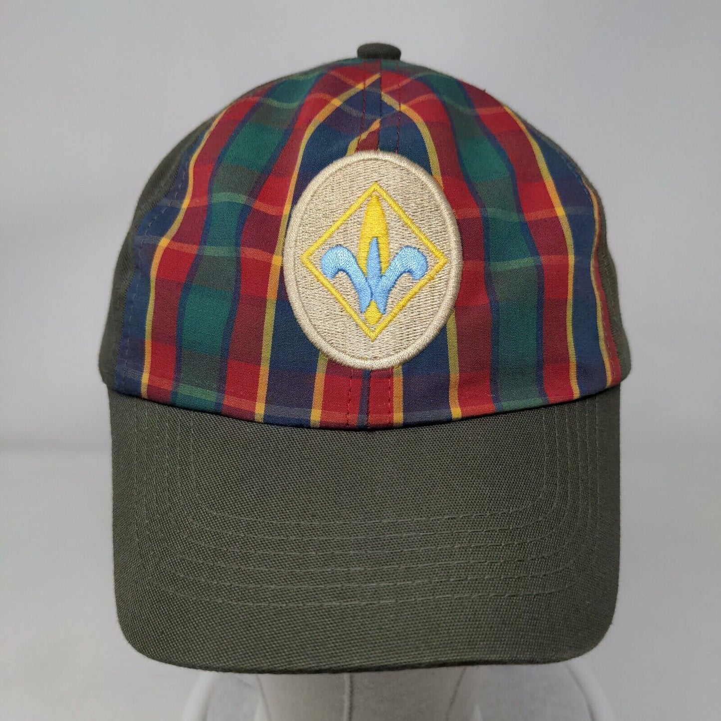 Boy Scouts Of America Webelo Strapback Hat Green S-M Embroidered Plaid 6 Panel