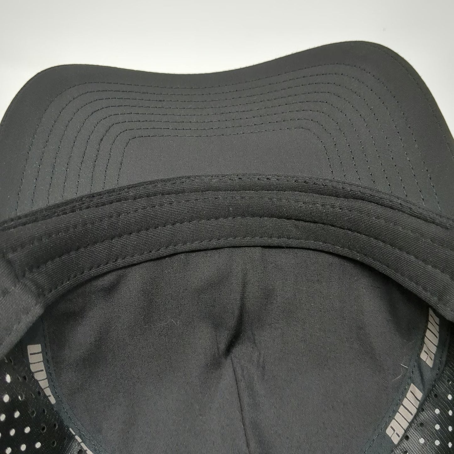 UNIE Trucker Hat Black OSFM Laser Perforated Rope Snapback Performance Logo Cap