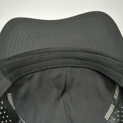 UNIE Trucker Hat Black OSFM Laser Perforated Rope Snapback Performance Logo Cap