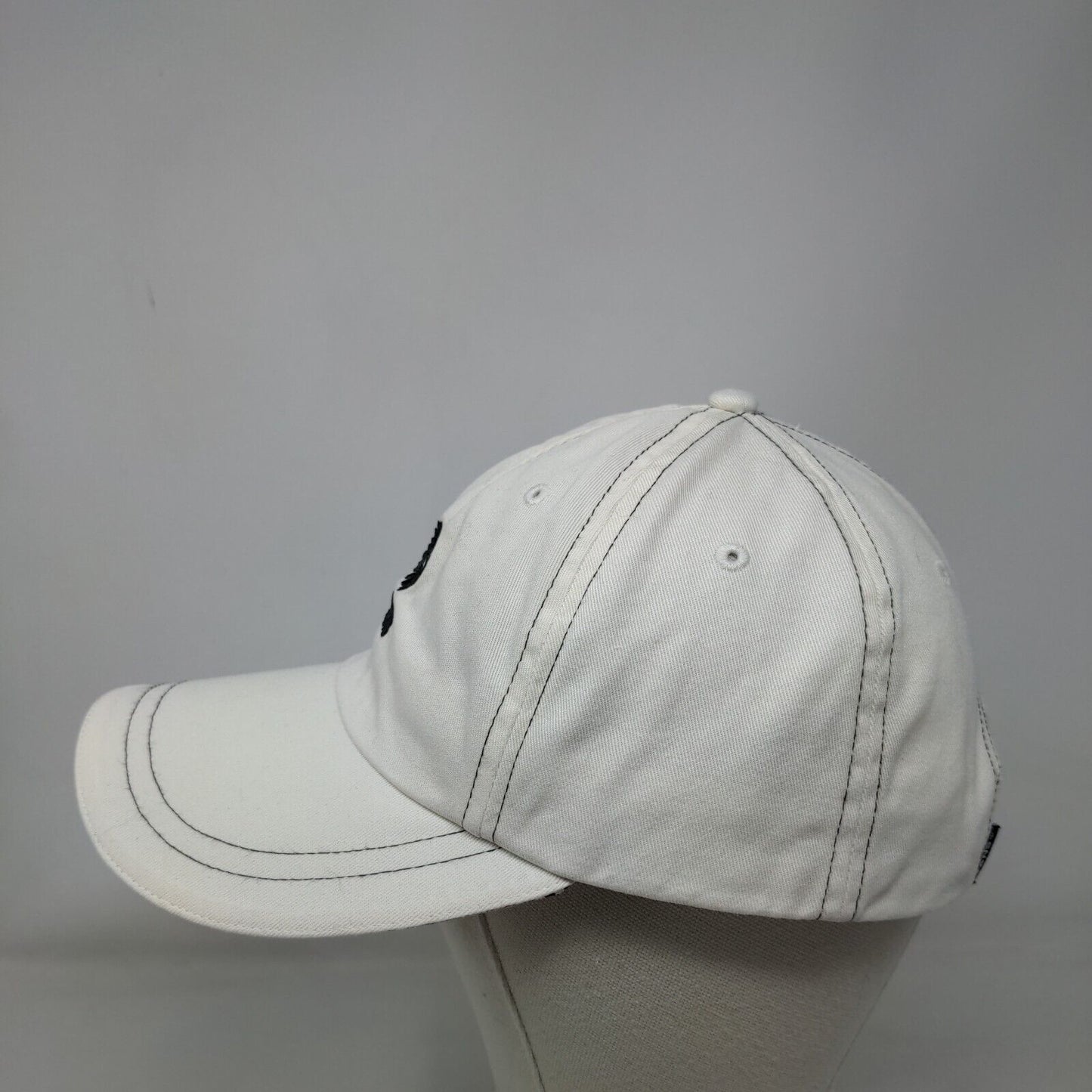 VANS Slideback Hat White One Size Adjustable Embroidered 6 Panel Cotton
