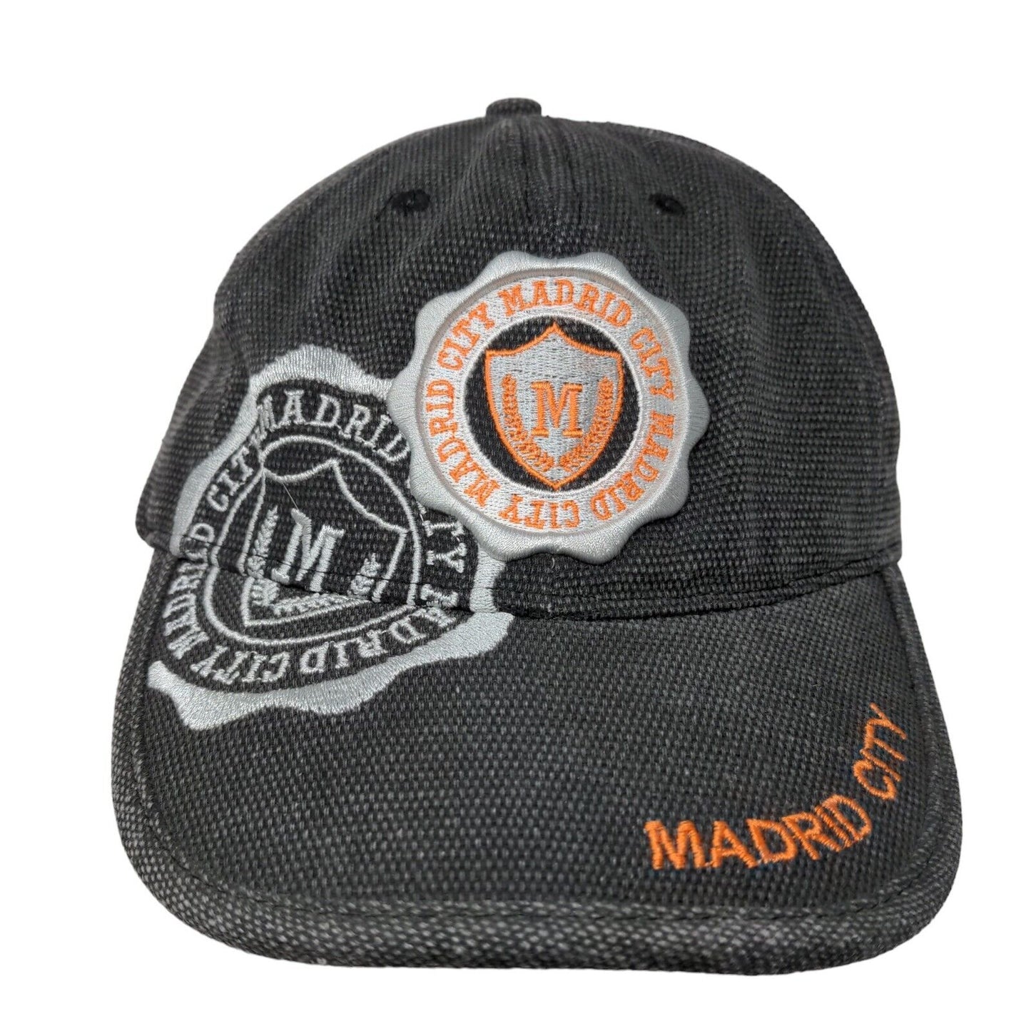 Madrid City Men's Strapback Hat Gray Adjustable Embroidered Spell Out Logo