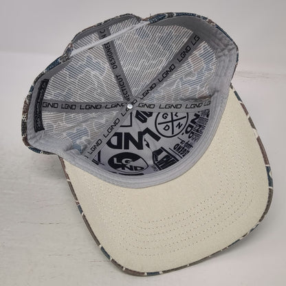 LGND Supply Co. Trucker Hat White Blue Camo One Size Snapback Mesh Graphic Cap