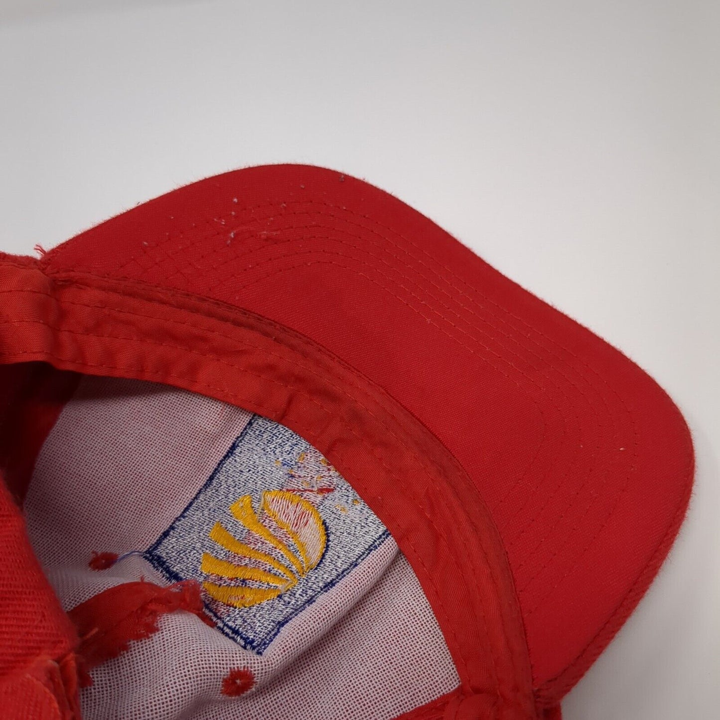 Unbranded Strapback Hat Red One Size Adjustable Embroidered Logo Solid