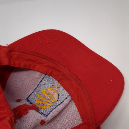 Unbranded Strapback Hat Red One Size Adjustable Embroidered Logo Solid