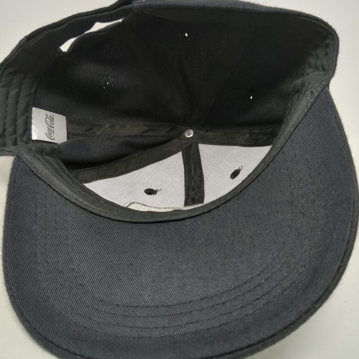 Coca-Cola Black Baseball Cap One Size Adjustable Strapback Patch Logo Drink Hat