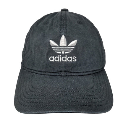 Adidas Slideback Hat Black One Size Adjustable Embroidered Trefoil 6 Panel