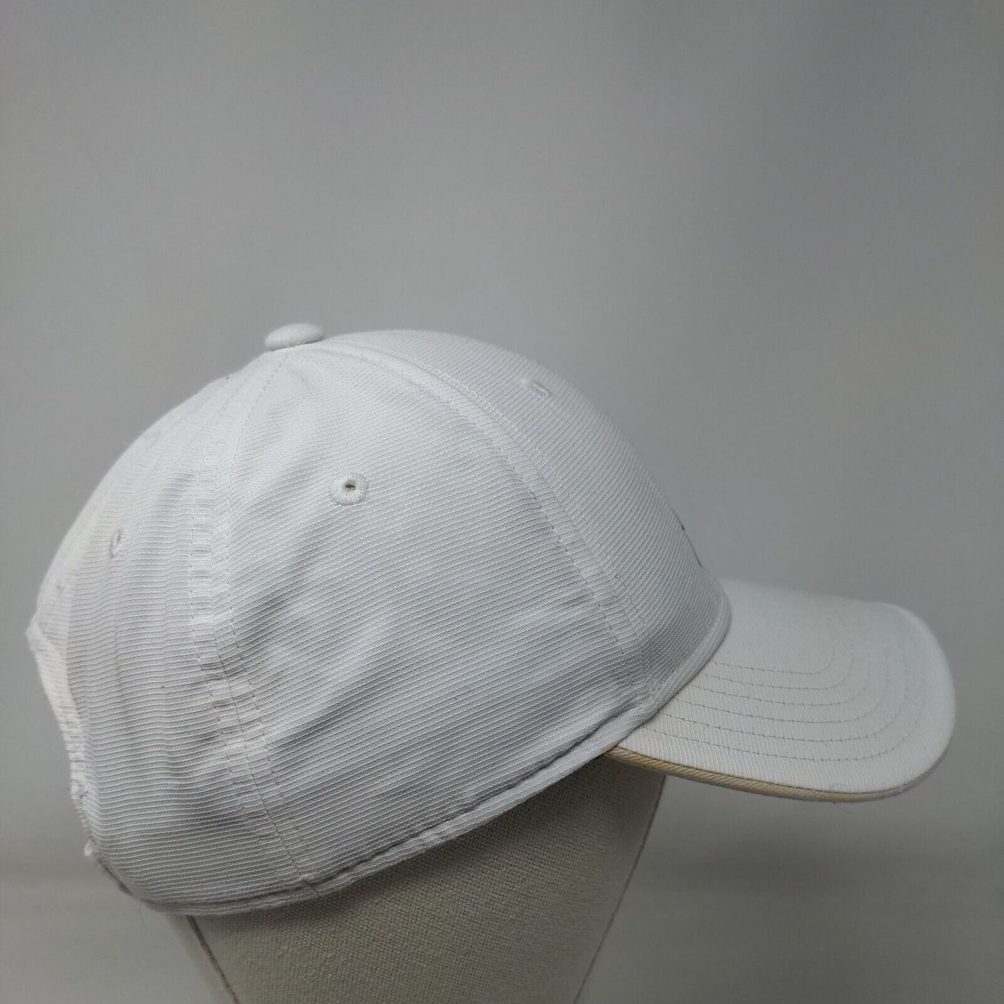 Adidas Strapback Hat White One Size Adjustable Vented Holes 6 Panel